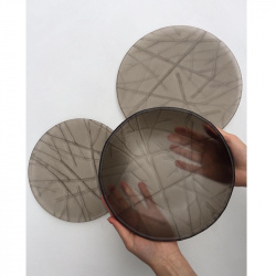 Купить тарелка мелкая d24см, без борта, стекло, серия wood, цвет коричневый wd-p-m-br – цена от завода, доставка до двери | RuOborudovanie.ru