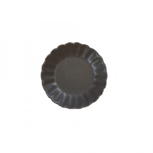 Блюдо сервировочное D17См H3См, широкий край лепестками, керамика, цвет Noir Satine, Sharing 963956