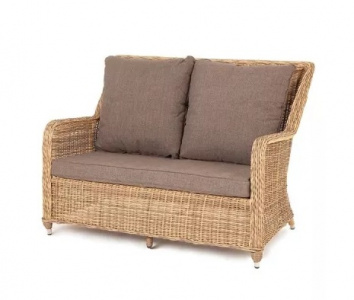 Диван двухместный Гляссе из искусственного ротанга, цвет соломенный
