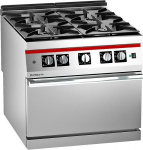 Плита газовая 4 горелки Angelo Po 1T1FAAGV с конвективным газовым духовым шкафом