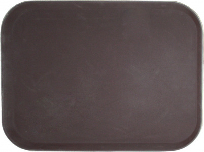 Поднос прорезиненный прямоугольный 460х360х30 мм коричневый [1418CT Brown]
